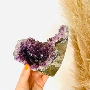 Purple Rough Raw Crystal 4” Amethyst Stone Accent Decor Zen Gemstone Yoga